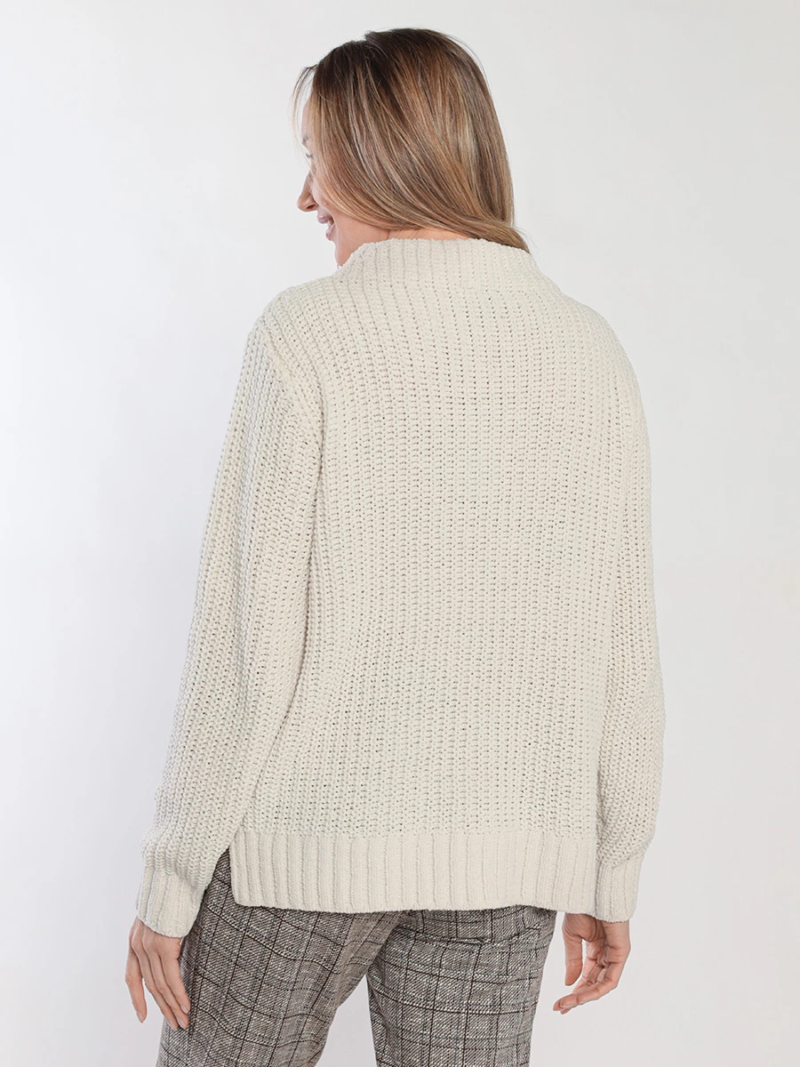 Джемпер свободного кроя с воротником-стойкой